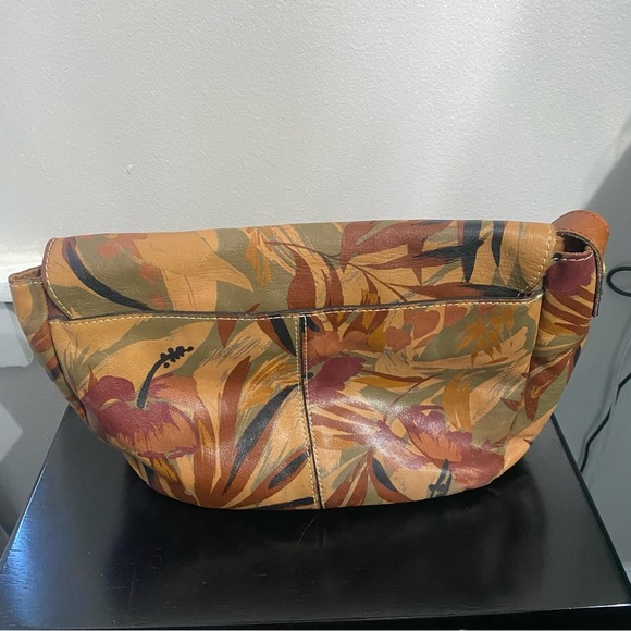 Patricia Nash ROSOLINI Leather Saddle Bag Tropical Palm Print - Picture 12 of 14